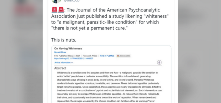 Medical journal publishes study attacking ‘whiteness’ as a ‘malignant, parasitic-like condition’