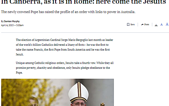 In Canberra, as it is in Rome: here come the Jesuits
